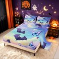 thumbnail image 2 of Erosebridal Cartoon Bat Bed Sheets, Butterfly Sky Full Size Sheets, Light Blue Plum, Colorful Stars Reversible, 4-Piece, 1 Flat Sheet, 1 Fitted Sheet and 2 Pillowcases, 2 of 6