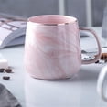 thumbnail image 1 of Taza de cerámica con patrón de mármol de lujo chapada en oro con asa tazas mañana leche café té taza rosa gris pareja regalo hogar 1 Uds Xemadio 2030166-2, 1 of 4