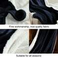 thumbnail image 3 of Ntbay Cotton Cable Knit Sherpa Twin Blanket for Couch, Soft Warm Fleece Knitted Throw for Bed, Sofa, Chair - Extra Cozy, Machine Washable, Comfortable Home Decor, 60"x80", Navy Blue, 3 of 5