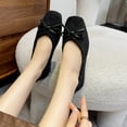 thumbnail image 6 of Miluxas Women's Bow Tie Fashion Dress Slip On Shoes Round Toe Ballet Flat Black 8.5(41), 6 of 9