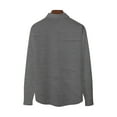 thumbnail image 2 of Mens Cotton Linen Shirts Long Sleeve Casual Henley Shirts Banded Collar Lightweight Solid Color Summer Beach Shirt Holiday M-3XL Gray XL, 2 of 6