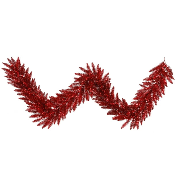 Vickerman 9'x14" Tinsel Red Fir Garland 250 Tips