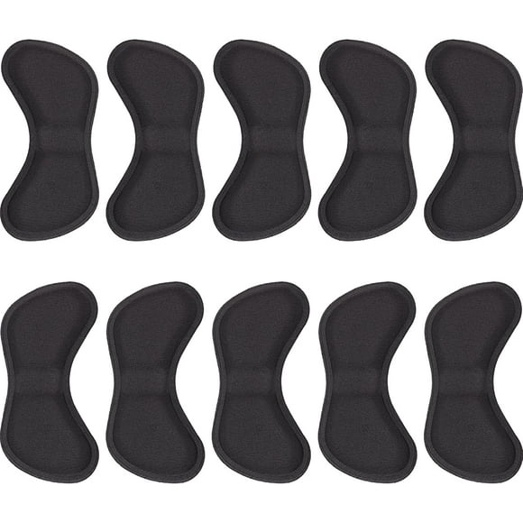 5 Pairs Heel Grips Liner Self Adhesive Heel Pads Heel Protection Shoe Insoles Cushions Stickers Foot Care Protector, Black
