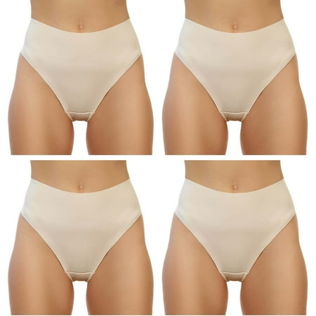 

Alessandra B High Rise Camel Toe Proof Thong - 4 Pack - M7716-4 (X-Large Nude)