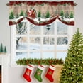 thumbnail image 3 of Christmas Tie Up Valances Curtain, ReinSled Cottage Snowflake Trees Plants Wood Red Adjustable Rod Pocket Short Window Treatment Tie Up Curtains Valances for Kitchen Living Room Bathroom 42x12 In, 3 of 9