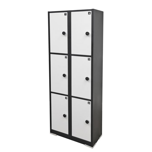 FixtureDisplays® 24"W × 66"H × 12"D 6 Slots Secure RFID Lock Digital Locker Metal Cabinet 10238