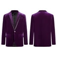 thumbnail image 5 of Rswnyirn Kids Boys Velvet Gentleman Blazer Suit Jacket Formal Coat Shawl Lapel Tuxedo Outerwear Dark Purple 8, 5 of 6
