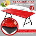 thumbnail image 2 of Boao 12 Pcs Plastic Table Cloths Disposable for Parties Picnic Table Covers with Fall Elastic Fitted Elastic Cover Rectangle Waterproof for Thanks Giving Christmas Picnic(8 Ft, 96 x 30 Inch,Red), 2 of 7