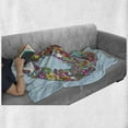 thumbnail image 6 of Hippie Soft Flannel Fleece Blanket, Hand-Drawn Psychedelic Groovy Floral Peace Sign and Dove Doodles on Line Sketchbook, Cozy Plush for Indoor and Outdoor Use, 70" x 90", Multicolor, by Ambesonne, 6 of 6
