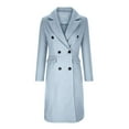 thumbnail image 4 of Women's Wool Coat Blouse Thin Coat Trench Long Jacket Ladies Slim Long Belt Elegant Overcoat Outwear Womens Olive Jean Jacket Ladies Western Jackets Women Flannels Hooded Lightweight Jacket for Women, 4 of 5