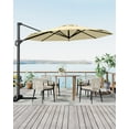 thumbnail image 6 of BouPower 10 FT Cantilever Patio Umbrella, Outdoor Offset Market Umbrella with Cross Base, Aluminum Frame, 360° Rotation, Adjustable Tilt, Waterproof Sunshade Deck Umbrella for Backyard, Garden, Pool, 6 of 6