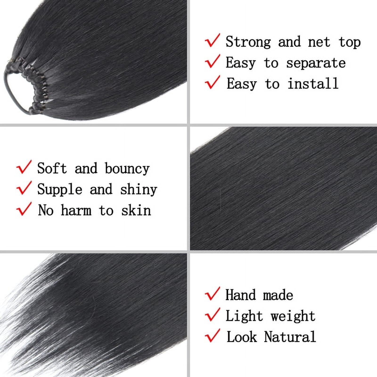 Synthetic Long Straight Ponytail Hair Extensions With Elastic Hair Band 24Inch Heat Resistant Pony Hairpiece For Women Daily Use
