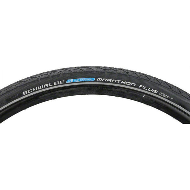 Schwalbe Marathon Plus Tire, 700x38 Wire Bead Black with Reflective Sidewall SmartGuard Protection - Walmart.com