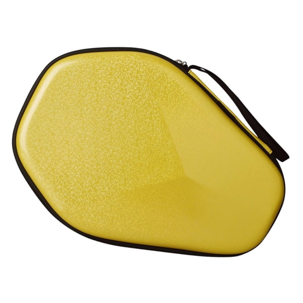 Funda para raqueta de tenis de mesa, funda para raqueta de pickleball, funda de EVA para paletas, capacidad para 2 Amarillo