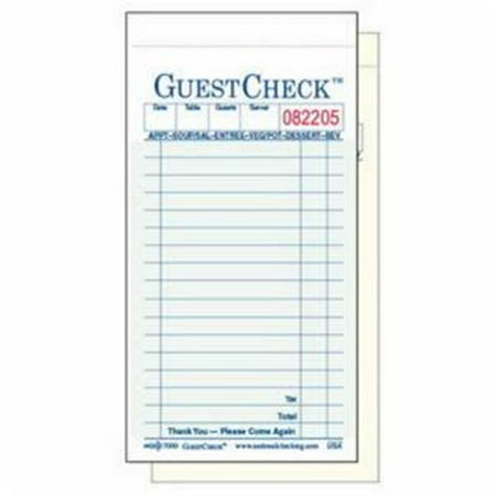 National Checking 10850 Duplicate Guest Check - Case of 2500 - Walmart.com