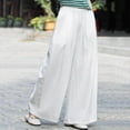 thumbnail image 5 of Women's Pants Business Casual Pants for Women White Work Pants Women Womens Lounge Pants Wide Leg Elastic Waist Pants for Women with Pockets Women Summer Outfits, 5 of 8