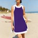 thumbnail image 2 of Vestido de Verano de Manga Corta de las Mujeres Cuello Redondo Cuello en V Sólido Casual Mini Patinador Vestido de Dos Piezas, Falda de Verano Corta, 2 of 6