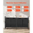 thumbnail image 6 of KFFKFF 4-Section Laundry Organizer with Metal Frame and Wooden Top, Freestanding Hamper with Durable Pull-Out 600D Oxford Cloth Bags for Sorting Clothes in Bathrooms or Laundry Rooms, 6 of 9