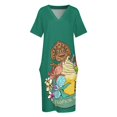 thumbnail image 3 of Vestido de noche holgado con bolsillos para mujer traje elegante con estampado Tropical Hideaway a la moda verano, 3 of 6