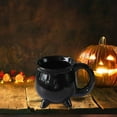 thumbnail image 5 of Witch's Brew Cauldron Coffee Mug 12 oz, Black Ceramic Halloween Mug for Witch Gothic Theme, Occult Inspired Drinkware & Tabletop Decor, 5 of 6