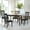 Espresso/PU Leather Fabric, variant on Dining Table Set for 4, Classic Style Solid Wood Warm Chairs w Extendable Rectangular Table, Kitchen Room Set, Espresso Color w PU Leather Fabric
