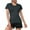 Black, variant on Women's Dry Fit Short Sleeve V Neck Workout Top - Fitness Gym Athletic Yoga T-Shirt Black M
