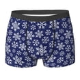 thumbnail image 6 of Men's Boxer Briefs, Snowflakes On Dark Blue Soft Comfy Mens Underwear Boxer Briefs Breathable With Widen Waist, 6 of 7