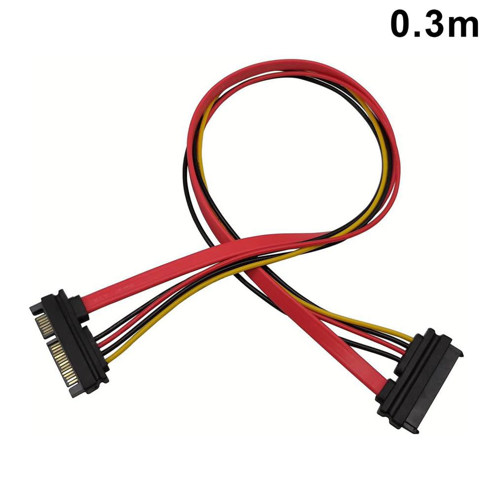 12IN Male to Female 7+15 Pin Serial ATA SATA Data Power Combo Extension Cable 
