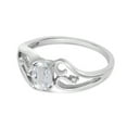 thumbnail image 3 of 14k White Gold Oval White Topaz And Diamond Ring, 3 of 6