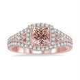thumbnail image 2 of Designer 1.50 Carat Princess Morganite and Diamond Engagement Ring in 14k Rose Gold morganite & diamond engagement ring, 2 of 3