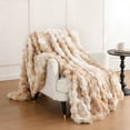 thumbnail image 3 of Jingle bears Tie-Dye Brown Throw Blanket Faux Fur Throw for Couch Fuzzy Soft Plush Thick Bubble Blanket for Bed Living Room 60x80 Inches Queen Blanket, 3 of 6