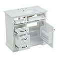 thumbnail image 3 of GDF Studio 36" Bathroom Vanity with Ceramic Sink, Freestanding Cabinet with Drawer, Soft-Close Door, White, 3 of 9