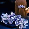 thumbnail image 2 of New Korean Colorful Crystal Butterfly Spring Hairpin Zircon Alloy Top Clip Horizontal Clip Elegant Women's Fashion Hair Jewelry, 2 of 10