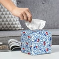thumbnail image 6 of Gukieu Red Cherries Print Leather Tissue Box, PVC Waterproof Velcro Opening and Closing Square Tissue Box Holder, Suitable for Home and Office Decoration, 6 of 7