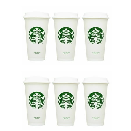 Starbucks Travel Coffee Cup Reusable Recyclable Spill-proof BPA Free Dishwasher Safe - Grande 16 Oz (Pack of