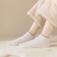 thumbnail image 7 of Winter Fuzzy Crew Socks for Women Men LSQii Autumn Winter Coral Short Ankle Socks with Non-Slip Silicone Dot Grip Plush Slipper, Light Ashy ,Soft Warm Thermal Home Floor Loungewear, 7 of 7