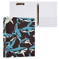 thumbnail image 3 of Dailycode Black Pop Sharks Hardcover 3 Ring Binder 1.5 Inch Ring Decorative Binder Organizer for Home School Office, 3 of 10