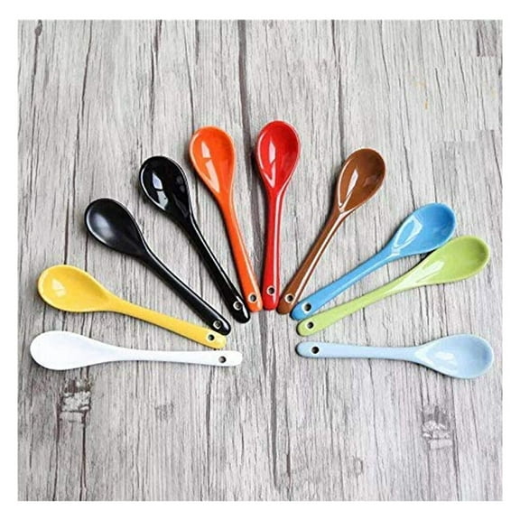 Clispeed Mini Coffee Spoon Red Ceramic 8pcs