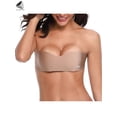 thumbnail image 3 of PULLIMORE Womens Backless Invisible Bras One Piece Self-Adhesive Push UP Strapless Bra Nippleless Covers (Cup C/D, White), 3 of 11