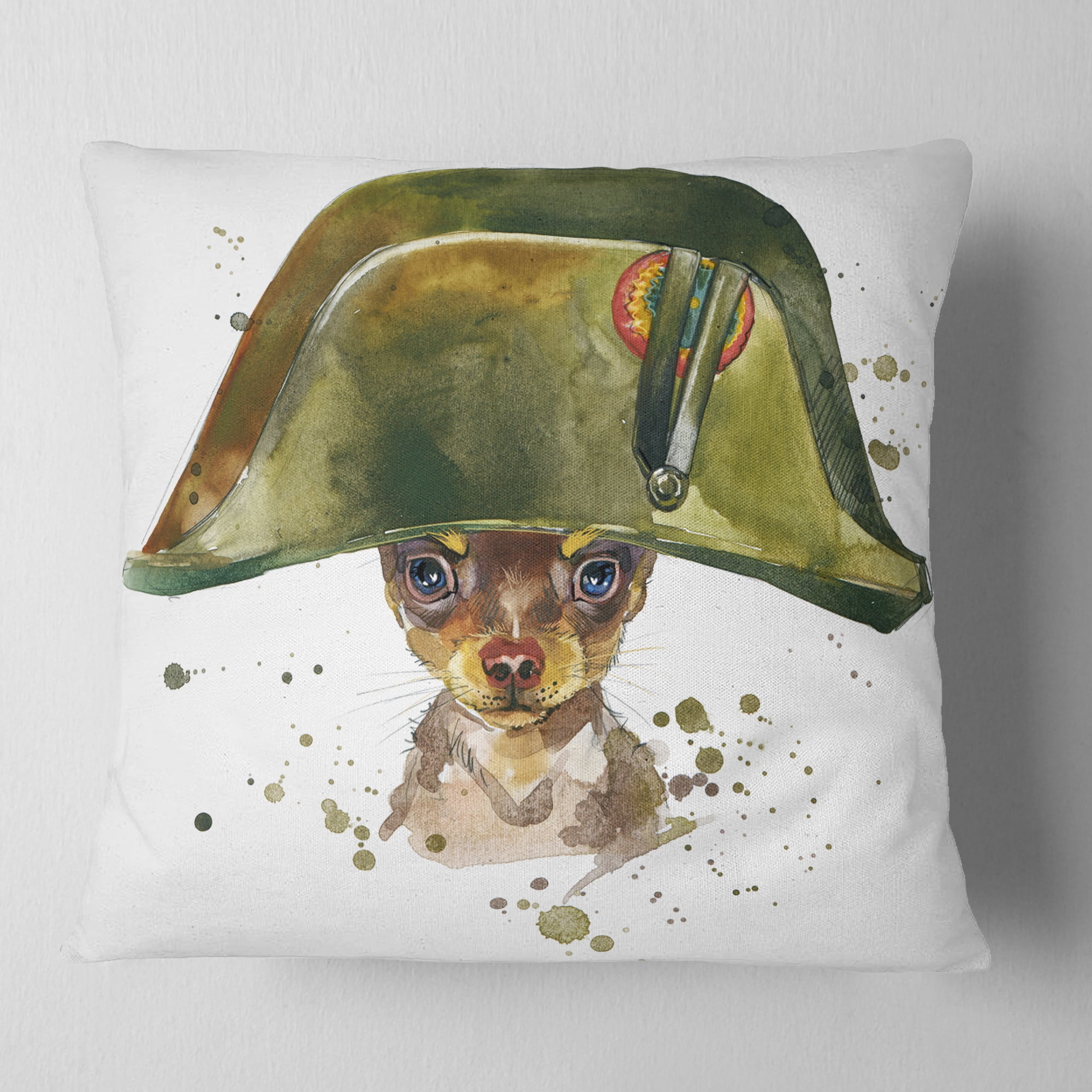 Designart Toy Terrier Dog Graphics Art - Animal Throw Pillow - 18x18