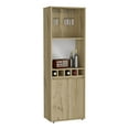 thumbnail image 4 of Newboti Bar Double Door Cabinet, Five Built-in Wine Rack, Two Shelves, Two Interior Shelves, Light Oak 711236635837116, 4 of 8