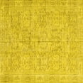 thumbnail image 1 of Ahgly Company Machine Washable Indoor Square Abstract Yellow Contemporary Area Rugs, 4' Square, 1 of 4