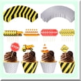 thumbnail image 2 of BuildZone Cupcake Creations Kit - 24pc Construction Toppers & Wrappers Set. Perfect for Kids Birthday Parties, Cake & Muffin Decor. Get creative with this fun baking supply!, 2 of 5