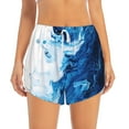 Fotbe Blue White Fluid Art Womens High Waist Running Shorts Athletic