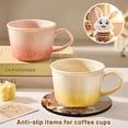 thumbnail image 4 of Easter Bunny Dancing Ballet Wooden Coffee Mug Set - Heat Insulation Tea Cup with Non-Slip Coaster, Wooden Cup and Coaster Set for Home, Office, Gift, Style B, 4 of 5