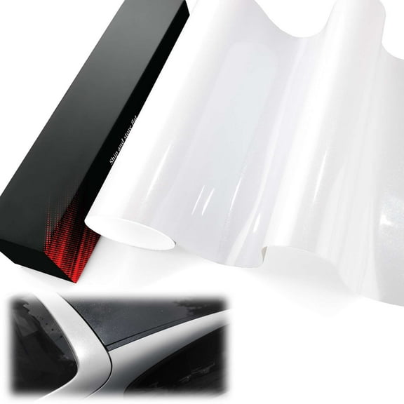 PET Liner Vinyl Super Gloss Metallic Sparkle White Automotive Wrap Car Vehicle Bubble Free Air Release