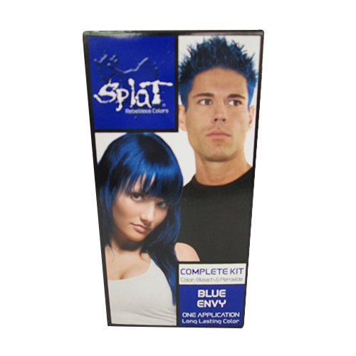 Splat His And Her Rebellious Hair Color Complete Kit With Bleach, Blue Envy 1 Kit