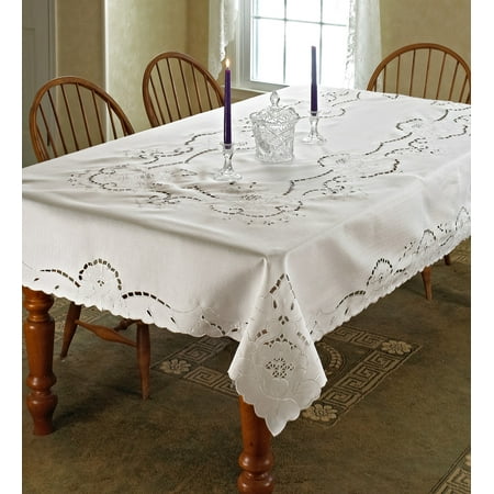 Sapphire Embroidered Design Tablecloth Size: 60
