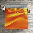 thumbnail image 2 of Ambesonne Orange Quilted Coverlet 3 Pcs, Abstract Digital Waves, King Size, Burnt Orange, 2 of 2