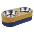 thumbnail image 3 of Double Dog Bowls Stainless Steel Slanted Pet Bowl Non Slip Slow Feeder Stand Food Water Feeding for Cats Small Dogs, 3 of 3